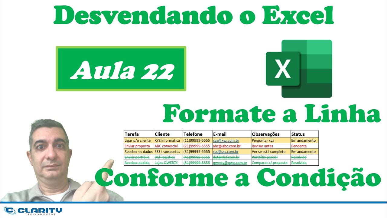 Formate a Linha Conforme uma Condição | Curso Gratuito 'Desvendando o Excel' | Aula 22