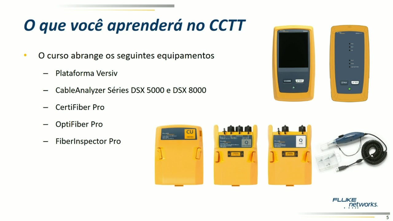 Benefícios do curso Fluke CCTT